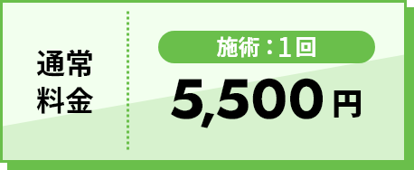 通常料金 施術:1回 5,500円